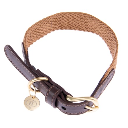 Halsband Nomad Tales Bloom, caramel - Maat M: 40 - 46 cm Halsomvang, B 32 mm