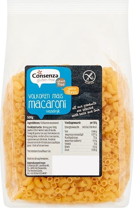 Consenza Volkoren Maïs Macaroni 500GR