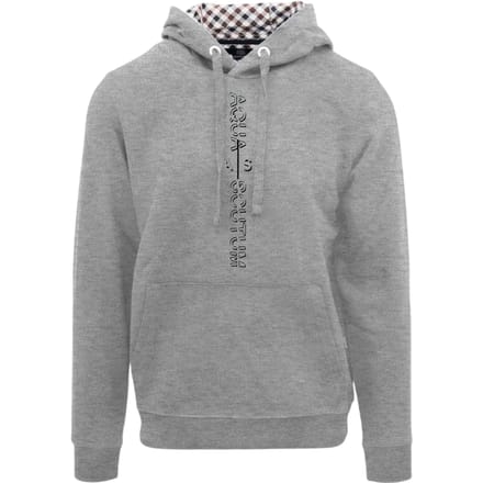 Aquascutum Heren Lettering Pullover Hoodie (Grijs)