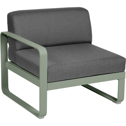 Fermob BELLEVIE Fauteuil Module links - 82 cactus mat - A3 grafietgrijs