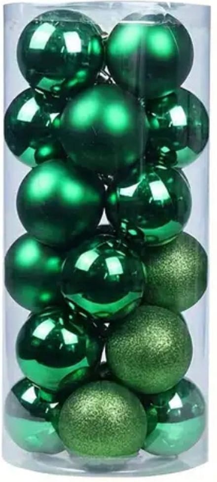 Nivard Kerstballen - Kerstversiering - Plastic - Donkergroen - 24 stuks