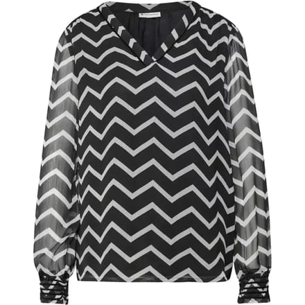 Tuniekblouse van chiffon met velours voor dames Cecil