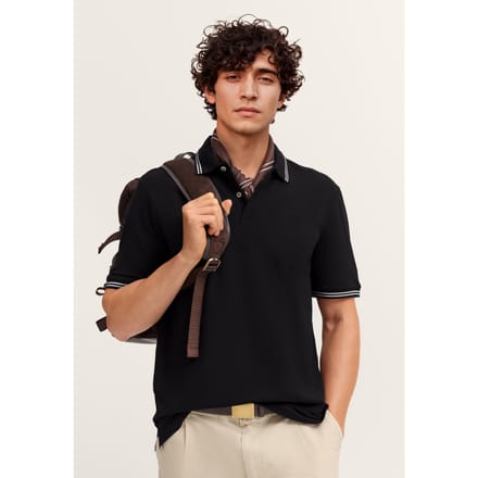 Bugatti Herren Polo Modern Fit van puur katoen