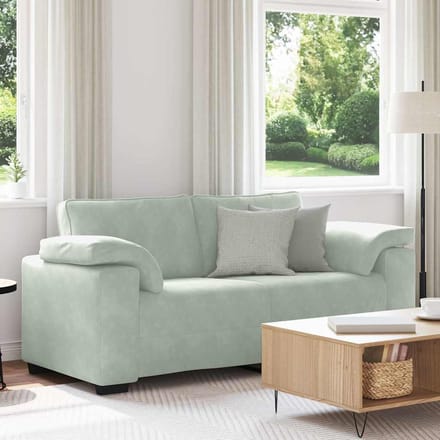 vidaXL - Loveseat - bank - 180x77x82 - cm - fluweel - lichtgrijs