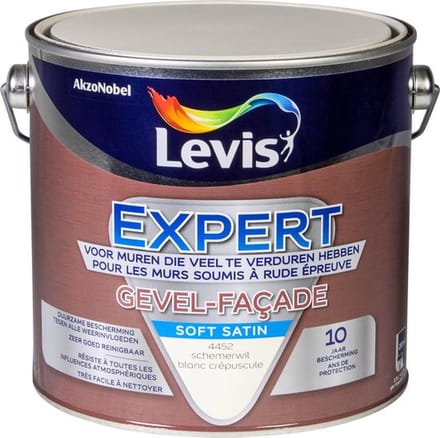 Uitverkoop - Levis Expert Gevelverf-Façade - Soft Satin - Schemerwit - 2.5L