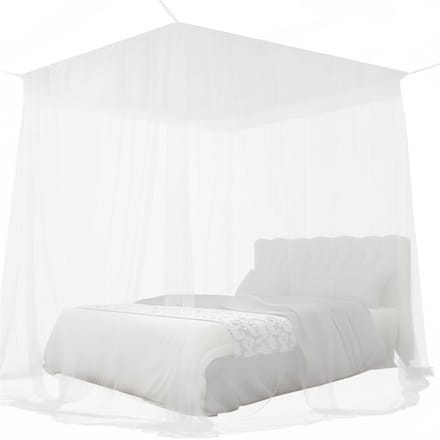 KAD® Klamboe - Klamboe 2 Persoons – Groot Muggennet voor Tweepersoonsbed - Wit - 200cm x 220cm x 210cm