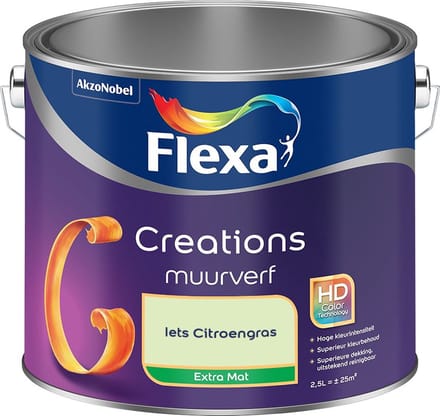 Flexa - Creations Muurverf Extra Mat - Iets Citroengras - Mengverf - 2,5 L