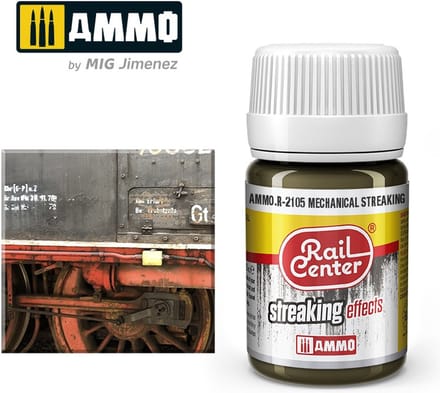 AMMO by Mig Jimenez Modelbouwdecoratie - MIG R2105 Rail Center - Mechanical - Streaking Effects - 35 ml Effecten potje