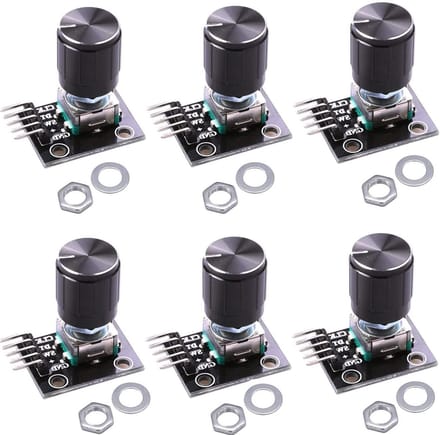 6 x KY-040 Draaicodeerder Module voor Arduino - Rotatie Sensor, Encoder, Elektronica Accessoire