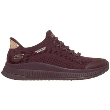 Skechers Dames BOBS Squad 4 Dire Step Slip Ins Sneakers Burgundy