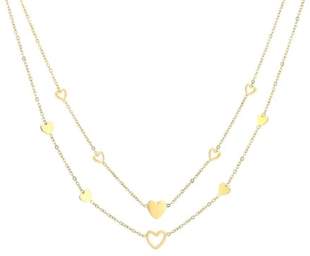Bijoutheek 2 Colliers Forever Connected Harten Goud
