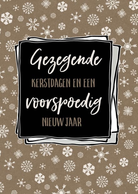 Kerstkaart 'Gezegende kerstdagen - sneeuwvlok'' 12 stuks met envelop