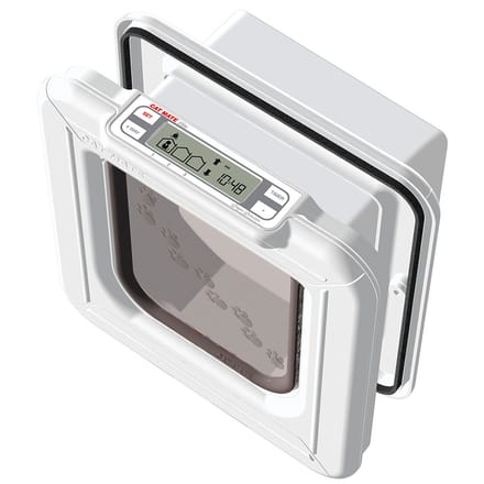 Cat Mate Elite Microchip Kattenluik met Timerbediening 26.5cm x 24.8cm - wit - 355W