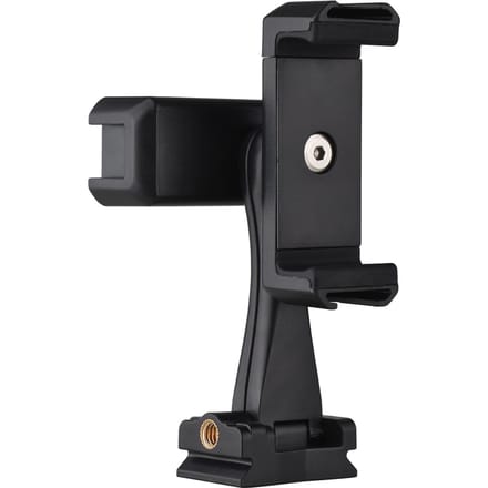 Andoer AD-04 Universele Telefoon Statief Mount met Dubbele Telefoonhouders Verticale Horizontale Telefoonklem 4 zwart