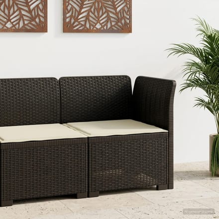 vidaXL - Eén-zits - Tuin - Sofa - met - Kussen - Rieten - Look - PP - Antraciet