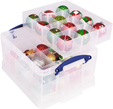 Really Useful Box opbergdoos 21 l | met 2 inzetbakjes | transparant