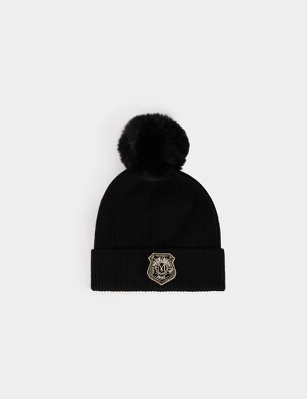 Morgan - Beanie with pom 252-5Bom black - Maat : 1