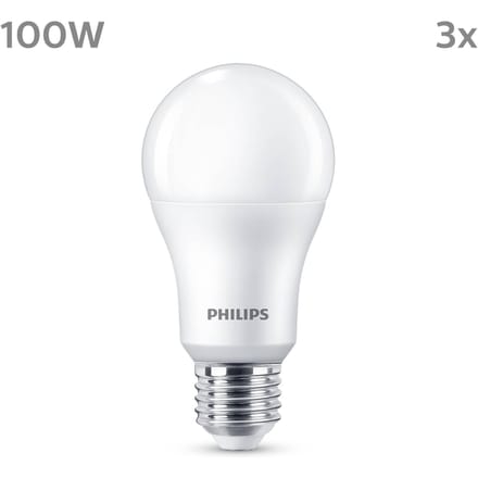 Philips LED Lamp Mat - 100 W - E27 - Koelwit licht - 3 stuks