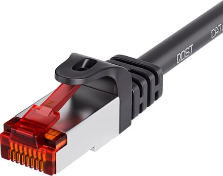 Qost - CAT6 internetkabel - 100% koper / SFTP - 10 Gbps / 250 MHz - RJ45 Connectoren - Patchkabel / Netwerkkabel - 2 meter - Zwart