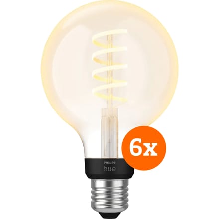 Philips Hue Filament White Ambiance Globe 6-pack