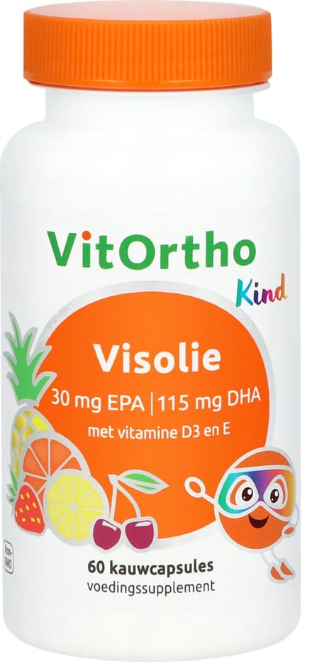 VitOrtho Visolie 30 mg EPA - 115 mg DHA Kind (60 kauwtabletten)