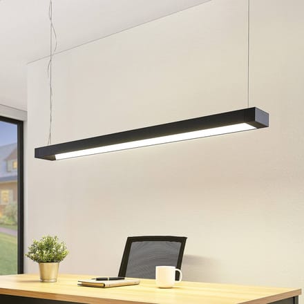 Arcchio LED hanglamp Cuna, zwart, 122cm, metaal