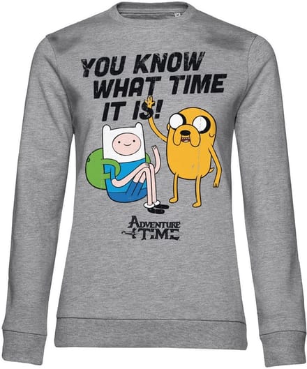 It'S Adventure Time Girly dames-sweatshirt, heathergrijs