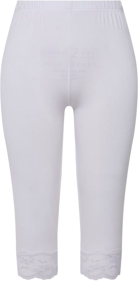 Ulla Popken - Dames - Capri elastische kanten zoom - Sneeuwwit - Maat 42+