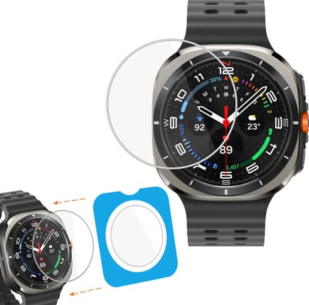 Screenprotector Geschikt voor Samsung Galaxy Watch Ultra - Gehard Glas Screenprotector - Installatie Tool