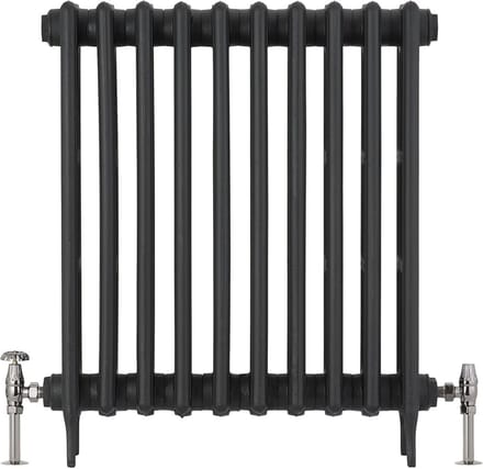 Traditionele Handmatige Radiatorkraan en Afsluiter Set, Zwart Nikkel Afwerking