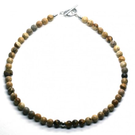 IbizaMen KIDS - Jongens - ketting - edelsteen - jaspis - 36 cm