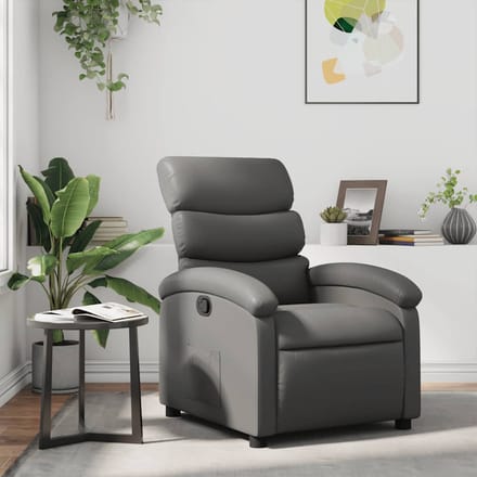 vidaXL - Fauteuil - verstelbaar - kunstleer - grijs