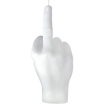 Bougie Parfumée - Middle Finger Candle - Cire de Soja - Parfum Subtil - Design Contemporain blanc