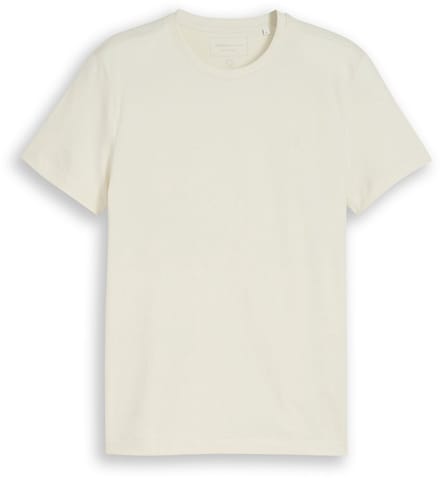 Tom Tailor Denim - Slim fit T-shirt van katoen - Maat XXL - greyish white