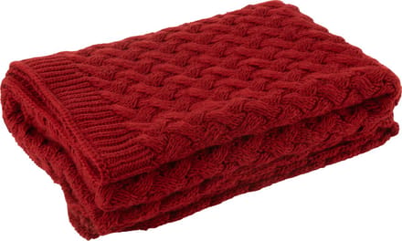 J-Line plaid Gebreid - textiel - rood - 180 x 130 cm