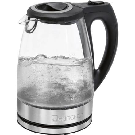 Clatronic WKS 3744 G Waterkoker Aantal/Volume: 1.7 l RVS, Glas