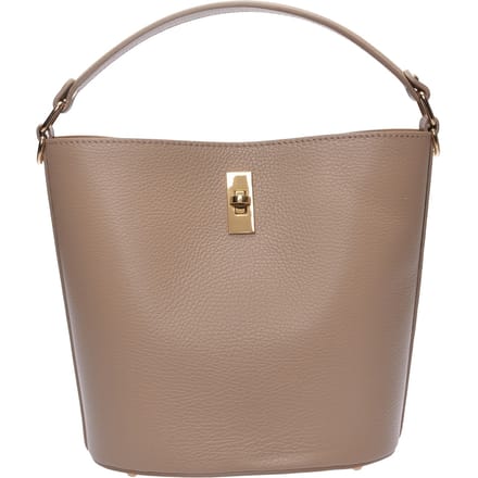 Luisa Vannini Beige Rundleer Tas