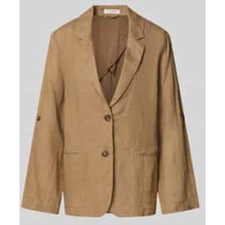 Linnen blazer met paspelzakken