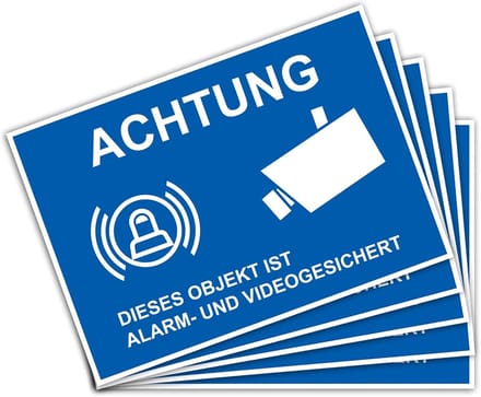 Waarschuwingsstickers - Beveiligingsstickers - Objecten Beveiligen - UV-bescherming - A6 formaat - Wit