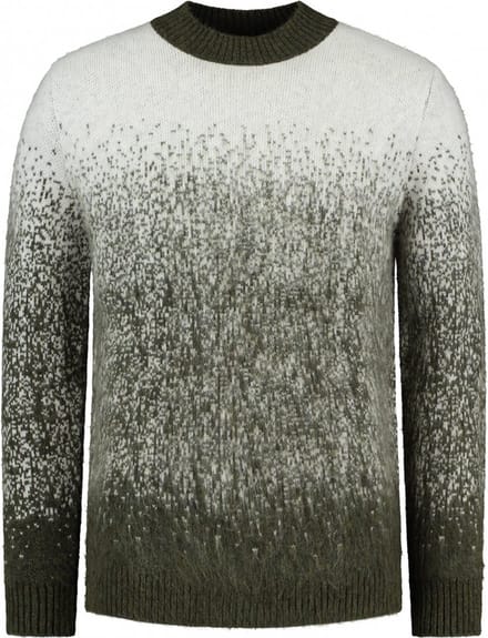 Purewhite - Heren Oversized fit Knitwear Crewneck LS - Army Green - Maat M