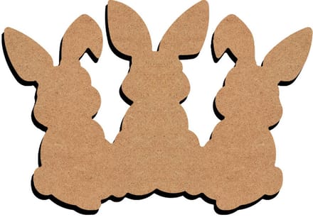 Gomille MDF figuur konijn knutseldecoratie 26 cm creatief.