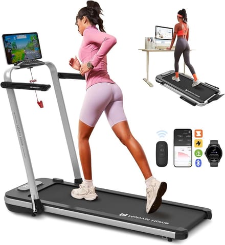 Opvouwbare loopband - Thuis loopapparaat - Thuis sporten - 3-in-1 functie - 120 kg capaciteit - Zilver