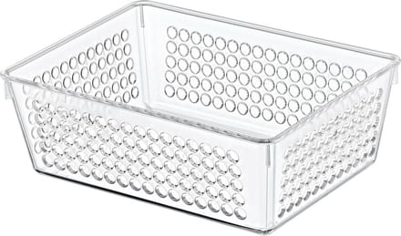 Storage Solutions Organizer/opbergmandje - kunststof - transparant - 1.2L - 18 x 13 x 6 cm