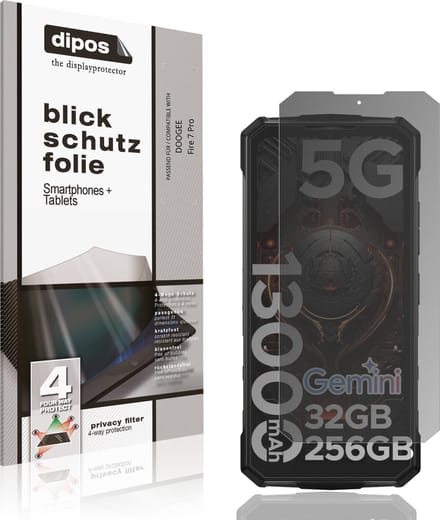 dipos – Matte Privacy Screenprotector geschikt voor DOOGEE Fire 7 Pro | Anti-Spy Beschermfolie