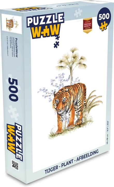 Puzzel Tijger - Plant - Afbeelding - Legpuzzel - Puzzel 500 stukjes