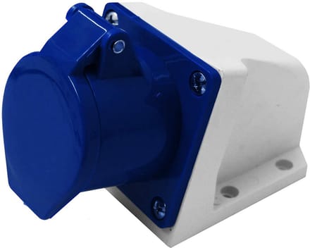 Industriële Socket - Wandcontactdoos Hoek - Stroom Aansluiten - Robuust Ontwerp - 32 A - Blauw