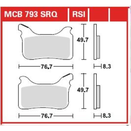 Bremsbelagsatz, ohne Straßenzulassung TRW MOTO MCB793RSI