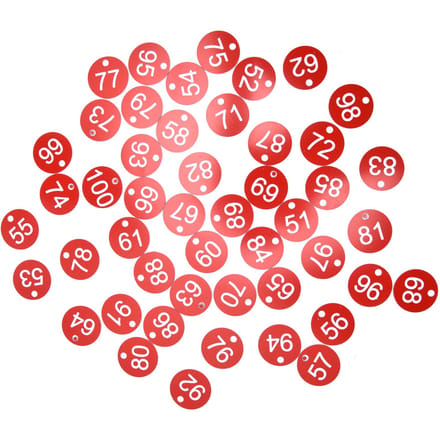 50 PIÈCES/Sac Étiquette Ruche Apiculture Boîte Étiquette Numérotée avec Trou Panneau de Classification pour Apiculture red