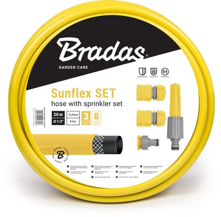 Bradas Sunflex Tuinslang – 13 mm (1/2") × 20 m – Complete Sproeiset met Accessoires