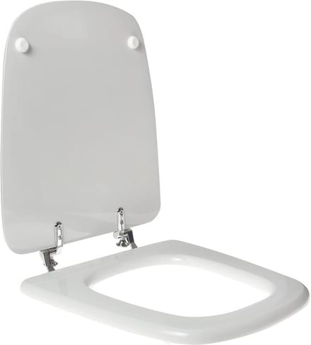 Houten Toiletbril Erg Aansluitend Wit Met RVS Scharnieren
